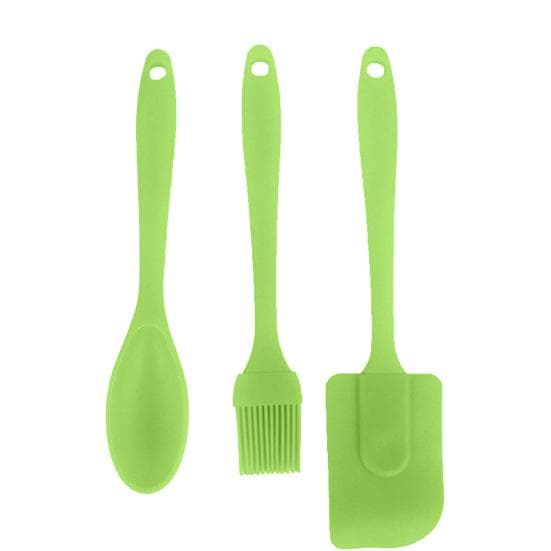 6Pcs Cake Brush Scraper Kitchen Silicone Non-stick Cream Baking Tool green