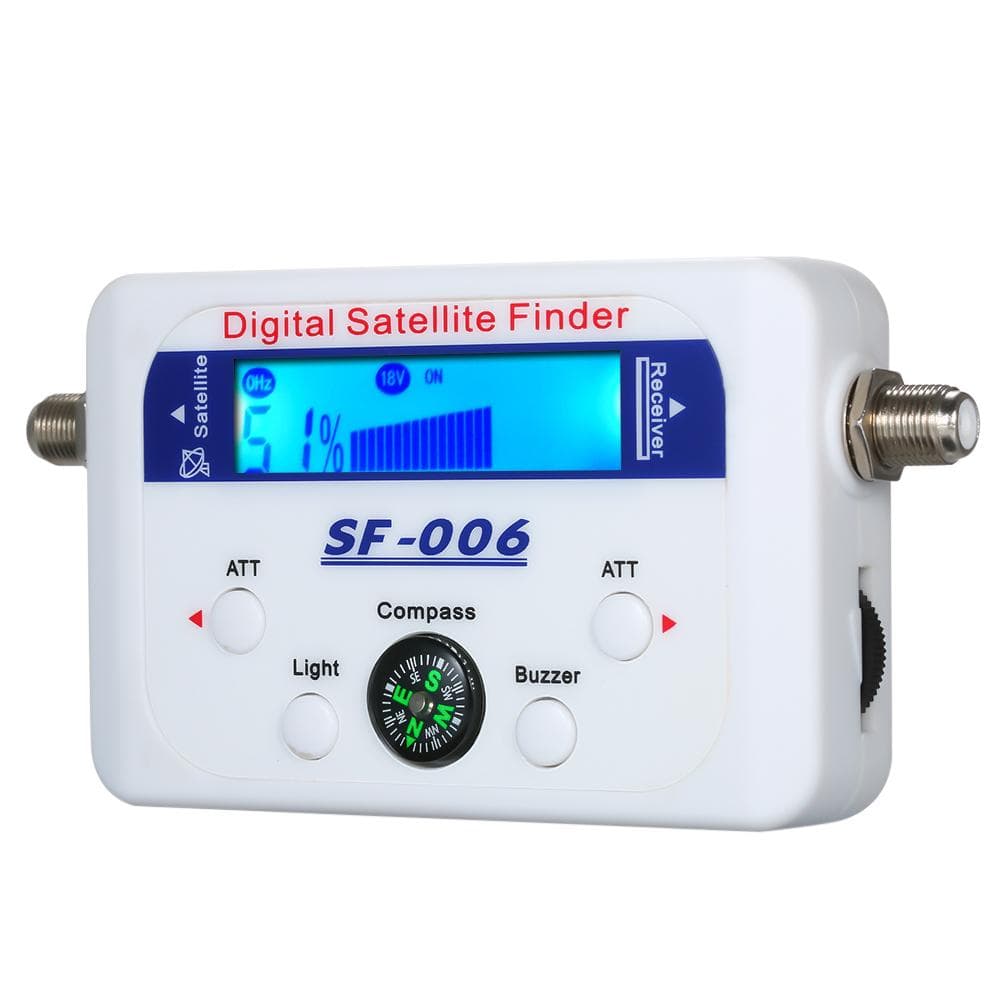 Digital Satellite Finder Satellite Signal Meter Mini Digital Satellite Signal Finder Meter with LCD Display Digital Satfinder with Compass white