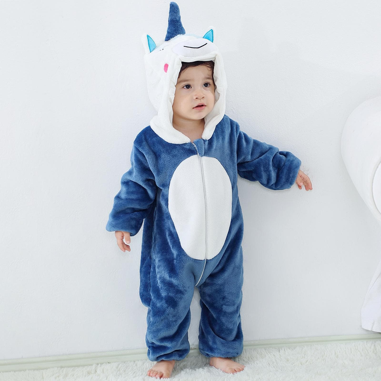 Baby Cartoon Romper Newborn Hooded Infant Clothing Boys Girls Pajamas Animal Onesie Jumpsuit Panda Costumes Flannel Baby Rompers 6-9m
