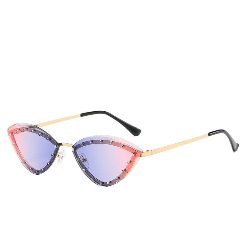 Y2K Spicy Girl Fashion Cat Eye Sunglasses with Diamond High Grade Trendy European American Style for Outdoor Party