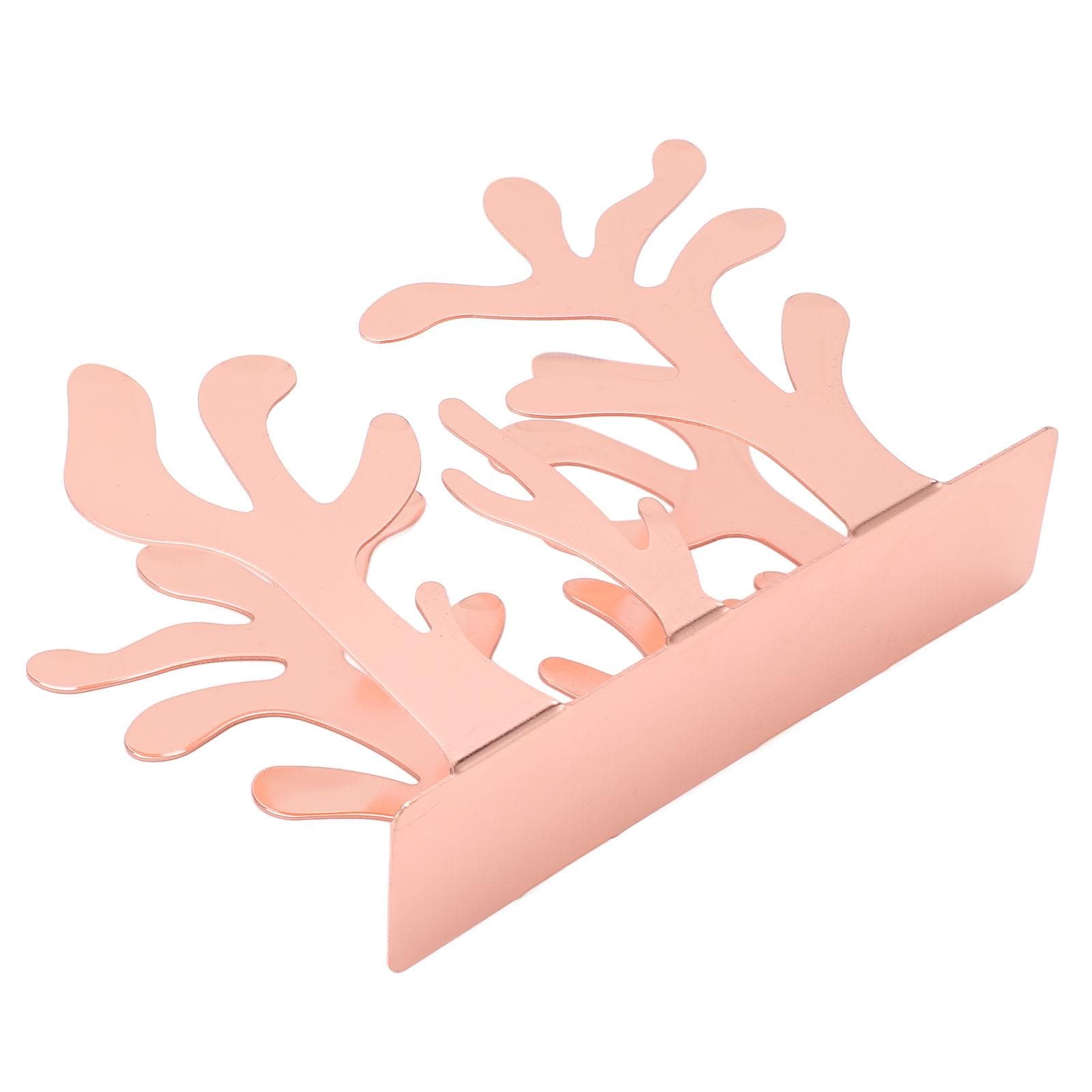 Napkin Holder Innovative Seaweed Shape Office Storage Stainless Steel Metal Vertical Tissue rose gold