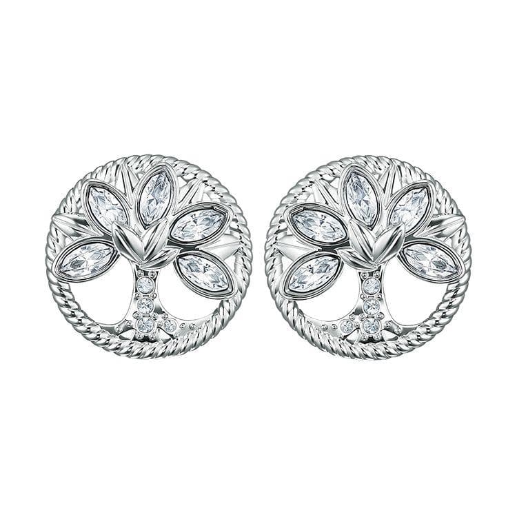 Swarovski Symbolic Brilliant Tree Of Life Rhodium Plated Women Jewelry White 5540301 White