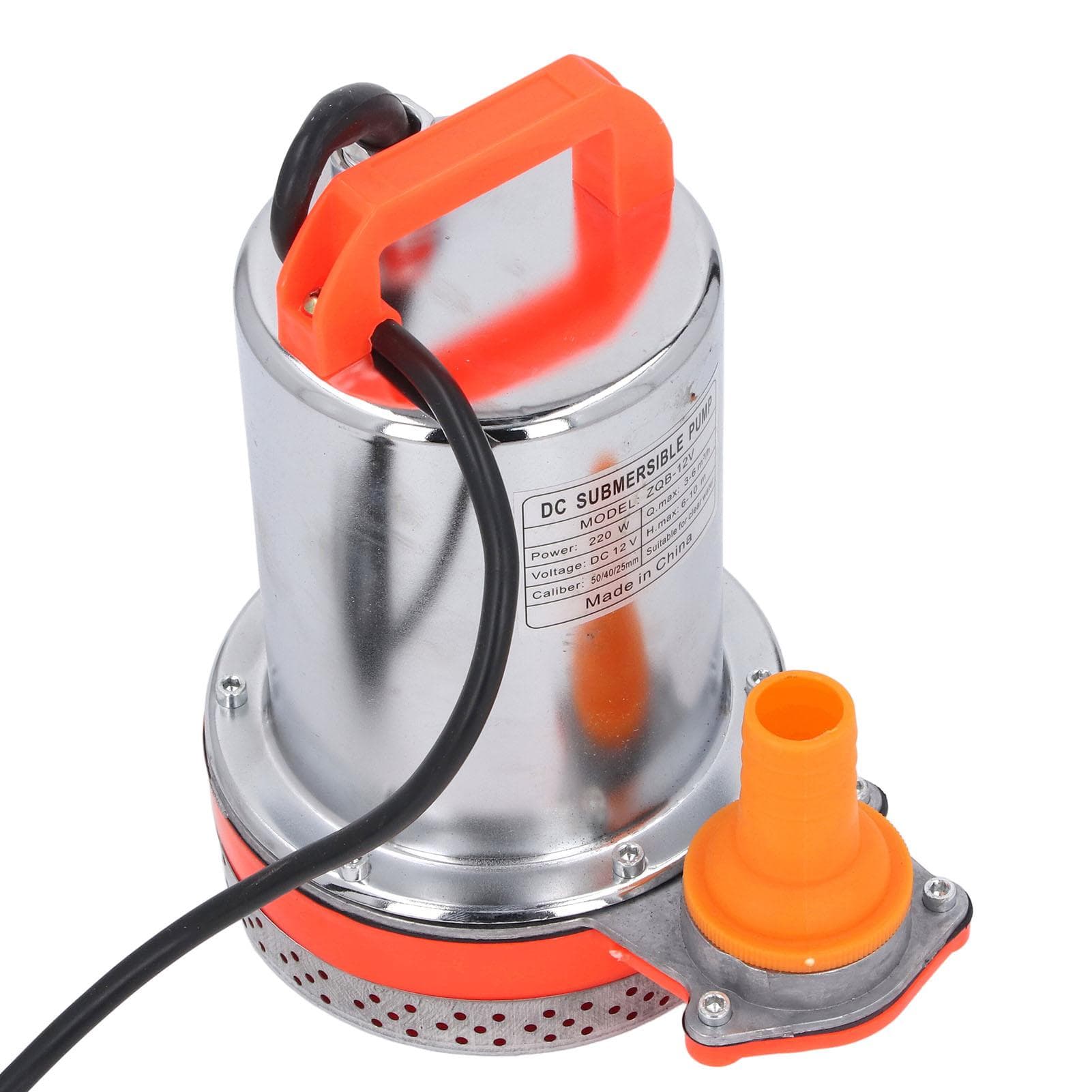 DC12V 220W Submersible Pump High Lift Water Pump with 1 Inch 1.5 Inch 2 Inch Outlet Port for Pond