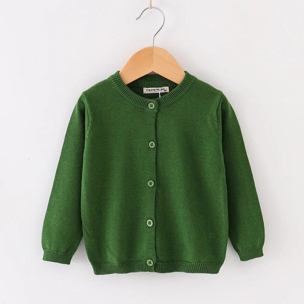 Kids Knitted Sweater Spring Autumn Thin Long Sleeve Baby Cardigan Boys Girls Casual All-match 2-10 Years Infants Child Outerwear 140cm green