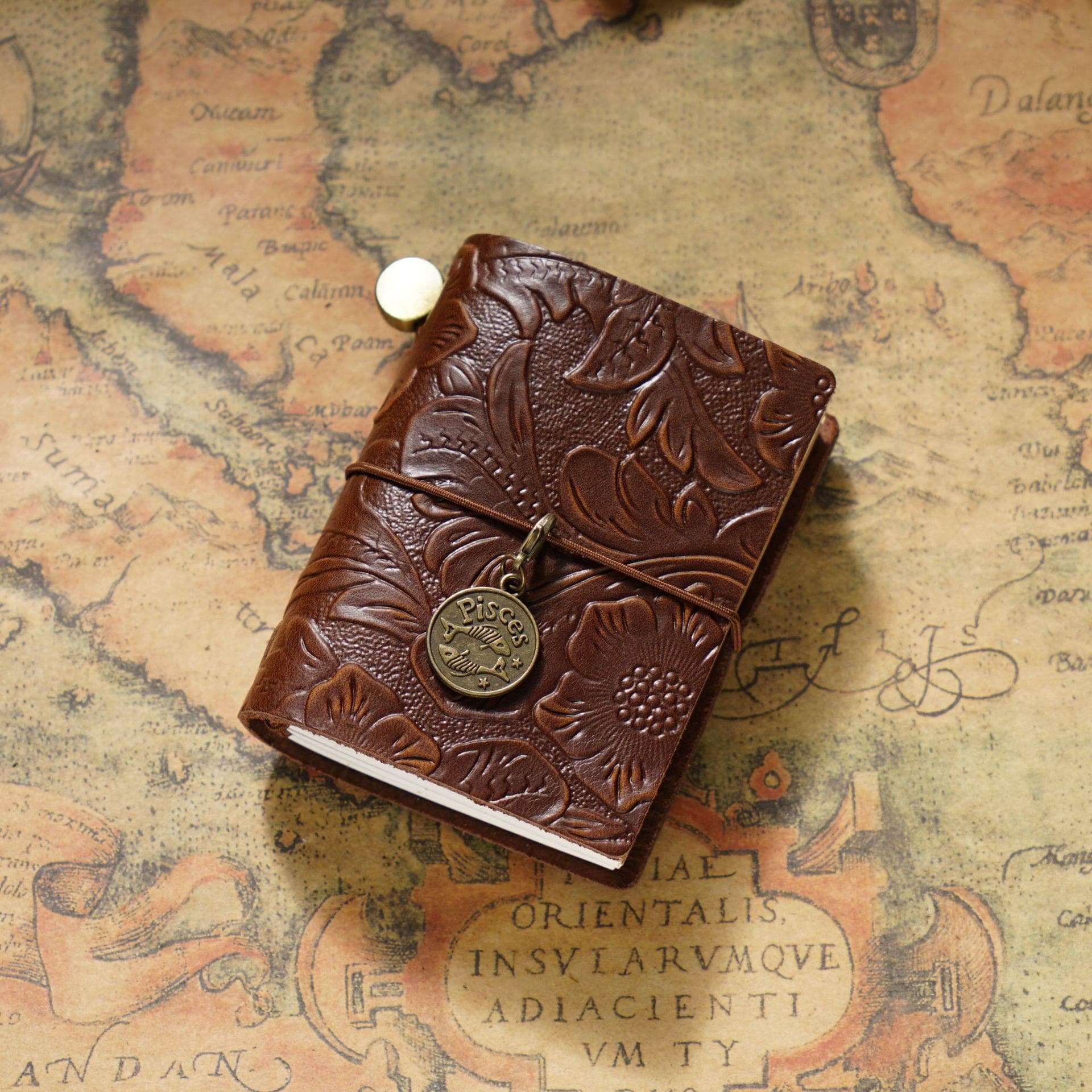 Mini Traveler's Loose-Leaf Cowhide Pocket Diary