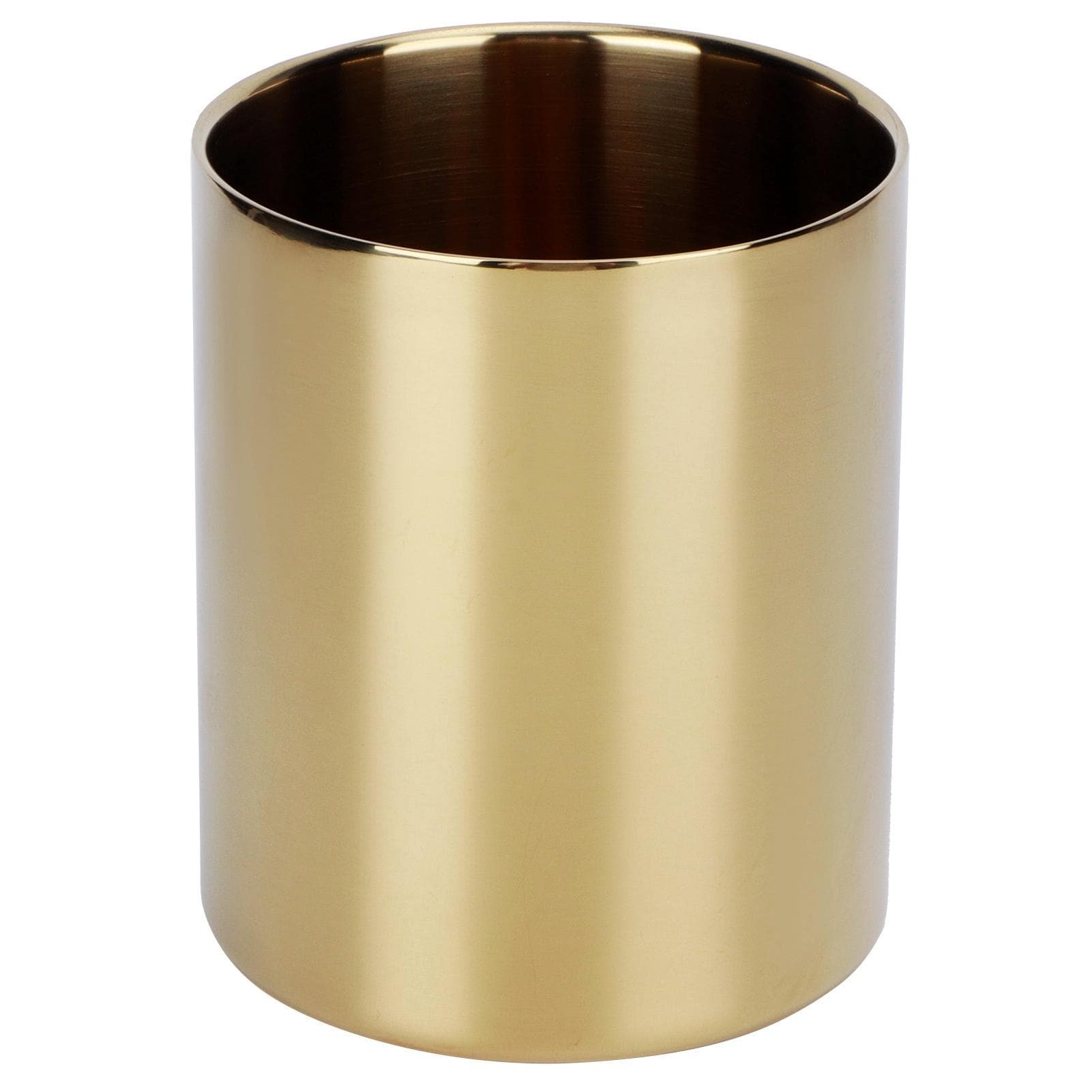 Stainless Steel Pencil Cup Holder Desk Organizer Flower Vases Pen Makeup Brush Container gold
