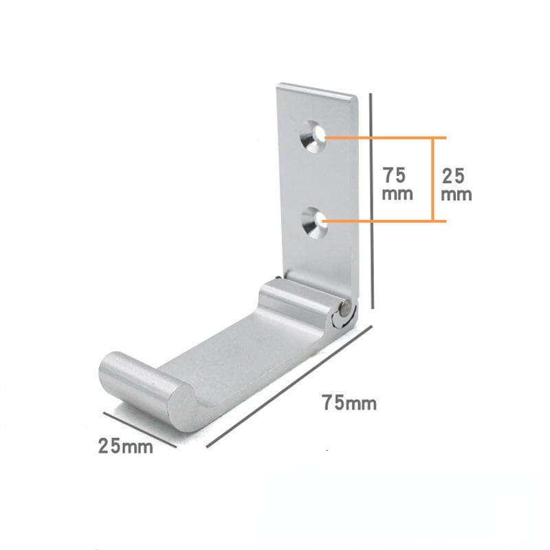 Folding Hooks Wall Door Clothes Coat Hat Bags Hangers Aluminum Alloy Kitchen Bathroom Rustproof Towel Hooks Foldable Single Hook silver