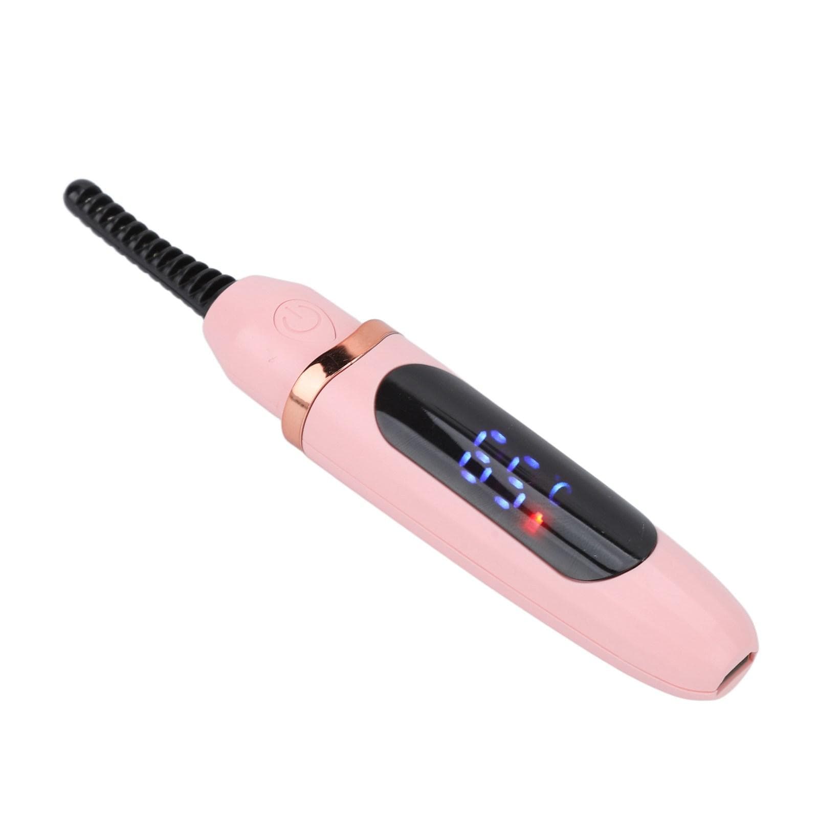 Heated Eyelash Curler Long Lasting Curl Tool USB Rechargeable 3 Temperature Adjustable LED Digital