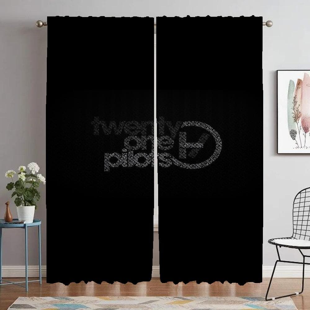 Twenty One Pilots Curtains for Living Room Curtain Shades Tulle for Bedroom Blackout Curtains 2 Pieces Partition Kitchen Elegant W107xH160cmx2pcs-CL