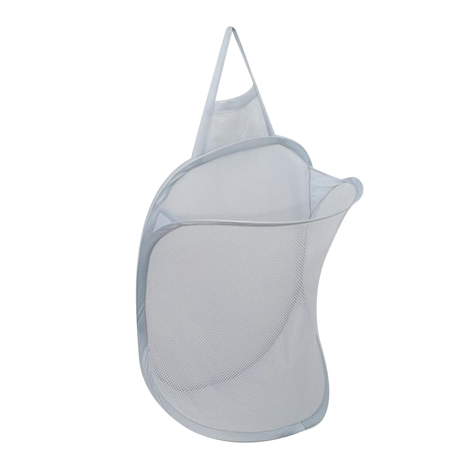 Hanging Laundry Hamper Foldable Space Saving Wall Hanging Laundry Basket for Bathroom Gray gray