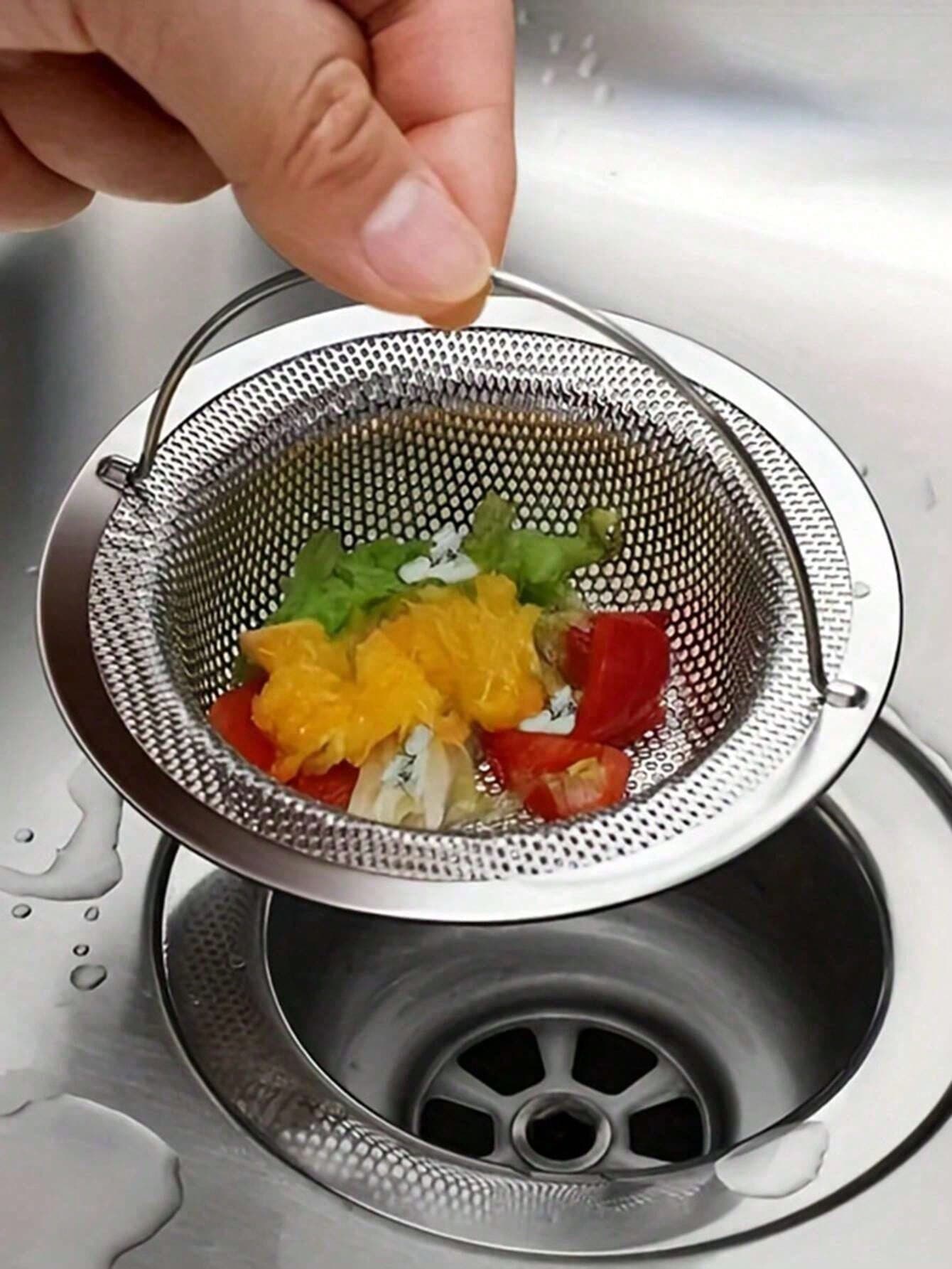 1PC Kitchen Sink Strainer, Stainless Steel Sink Drain Strainer,Kitchen Accessories one-size silver