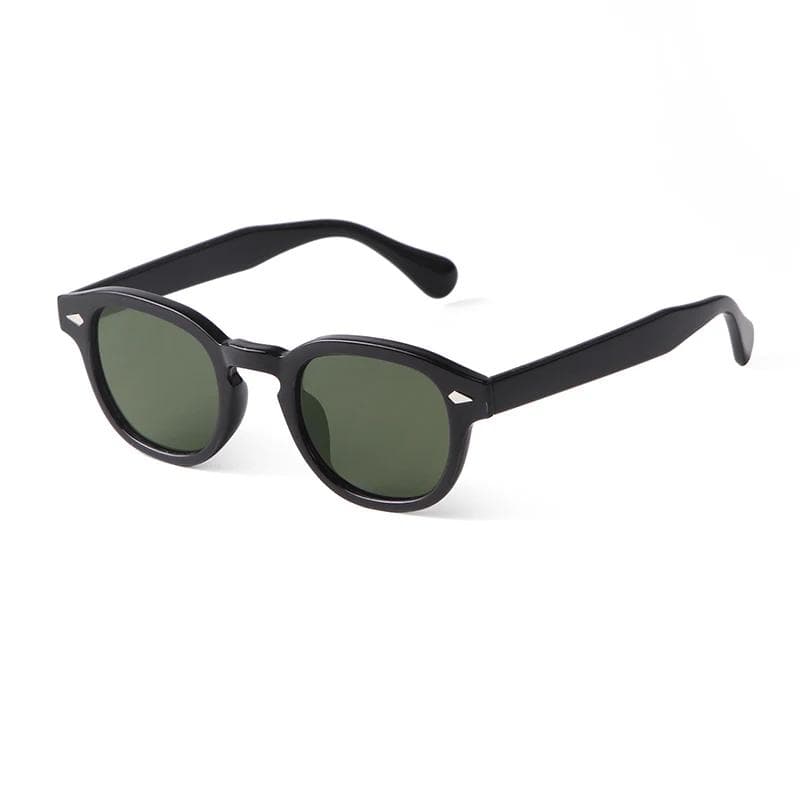 Fashion Transparent Blue Round Sunglasses UV400 Retro Rivet Tortoise Small Square Sun Glasses for Women Men as picture