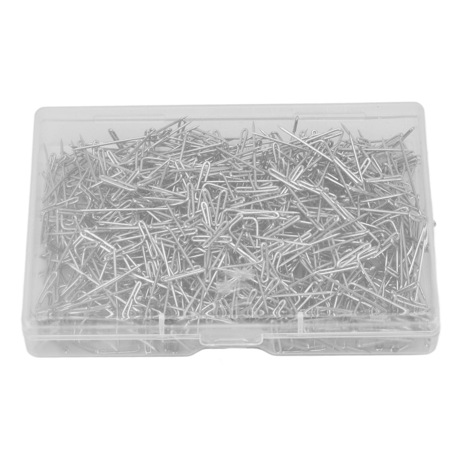 500pcs Stainless Steel T Pins 27mm/1.06in Wig T Pins T Shaped Needles with Plastic Box for Sewing