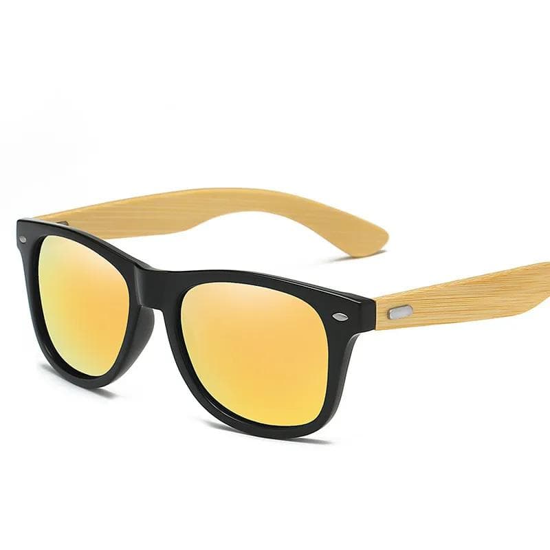 Fashion Wood Men UV400 Sunglasses Classic Driving Riding Sports Sun Glasses Wooden Bamboo Eyewear AS PICTURE