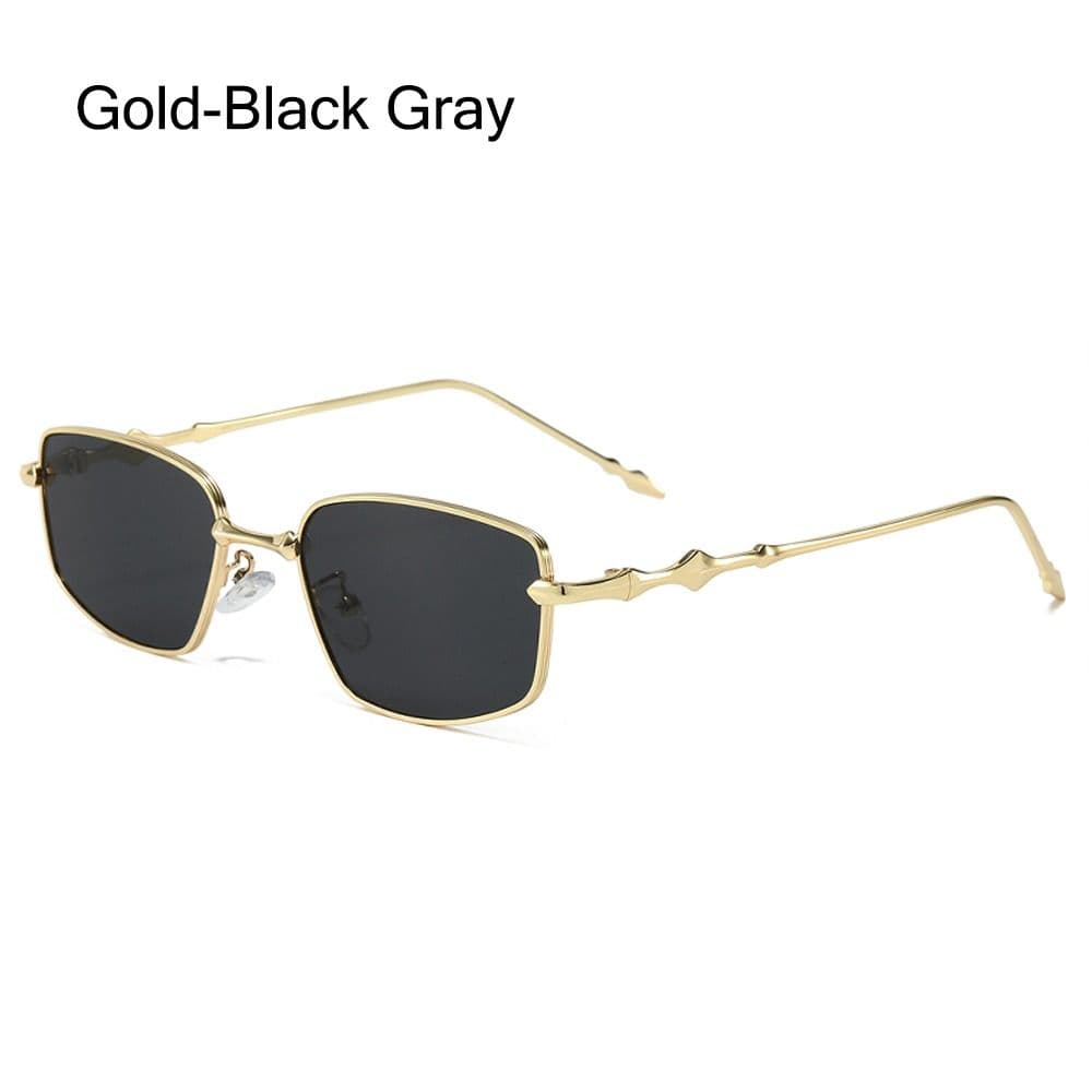 Anti Blue Light Vintage Square Sunglasses UV400 Protection with Metal Frame Small Shades High-End Eyewear