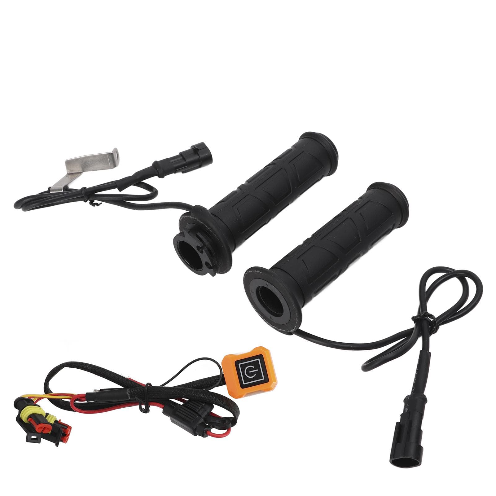 1 Pair Electric Heated Grips Adjustable Temperature Winter Hands Warmer for Motorcycle ATV 78in yellow