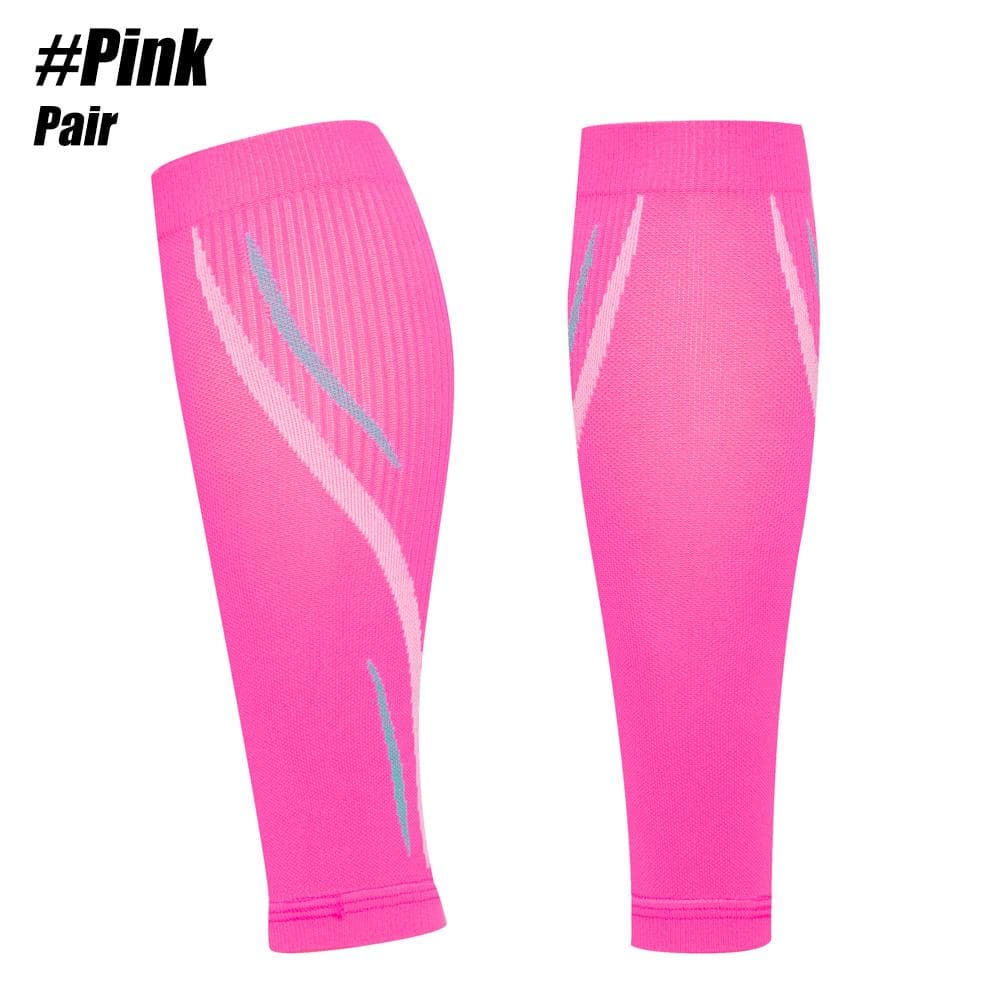 1Pair Compression Calf Sleeves 20-30mm Hgfor Men Women Perfect Option To Compression Socks for Running L-XL(35-48CM) pink