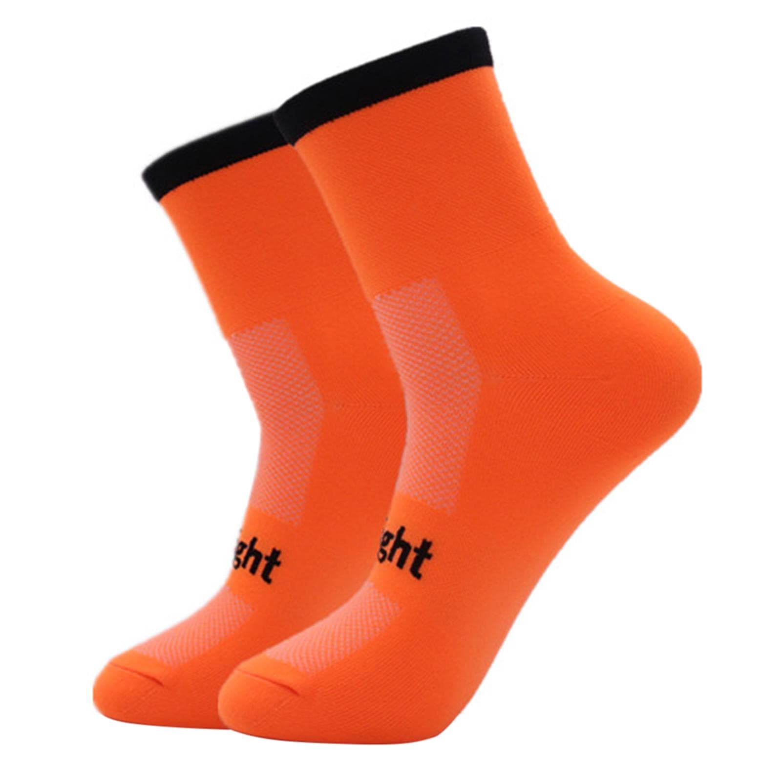 Cycling Socks Moisture-wicking Bike Socks Men Women Sports Running Gym Training Socks Size 7-12 orange