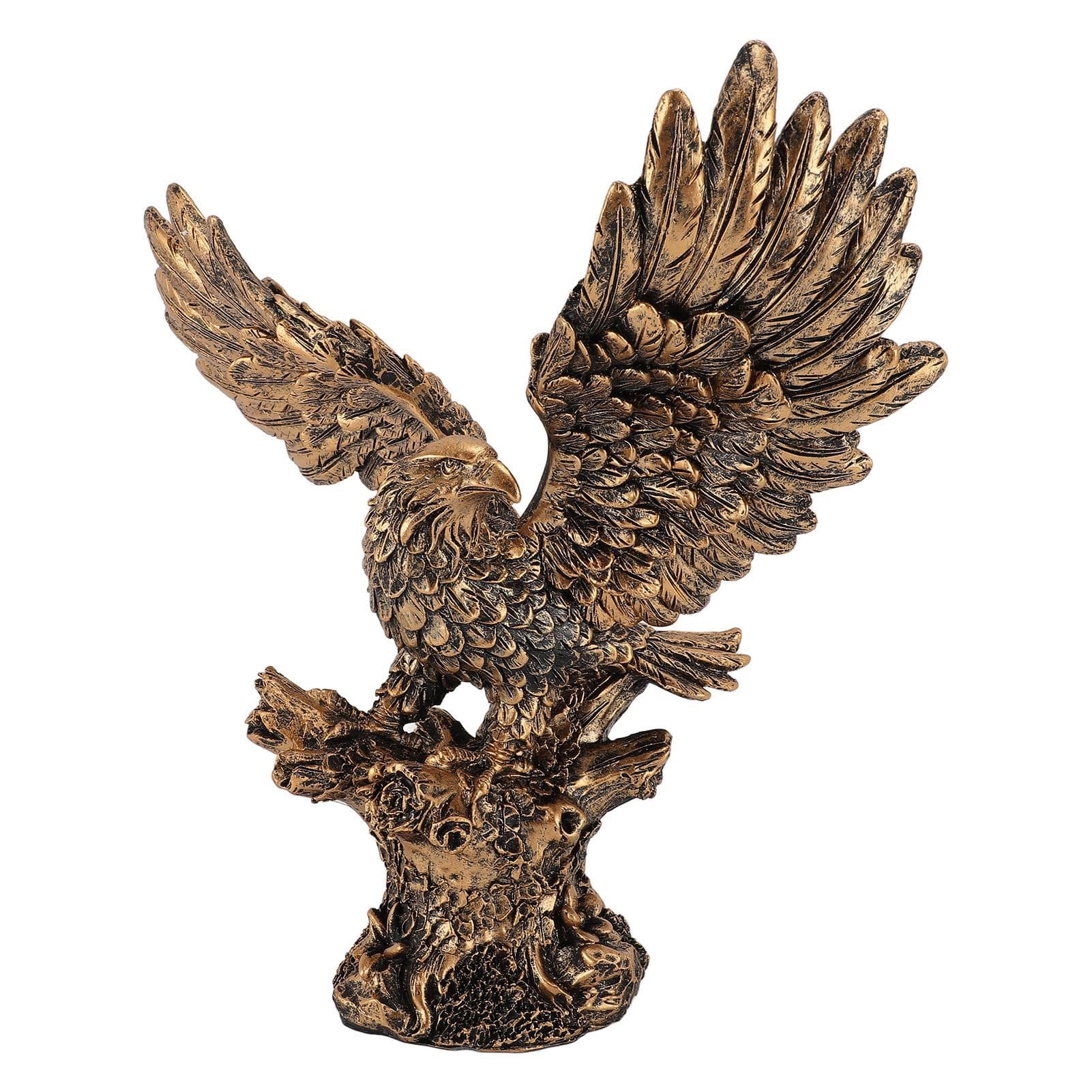 Eagle Figurine Resin Hand Carved Eagle Statue Sculpture Desktop Decor for Home Shop Office J835