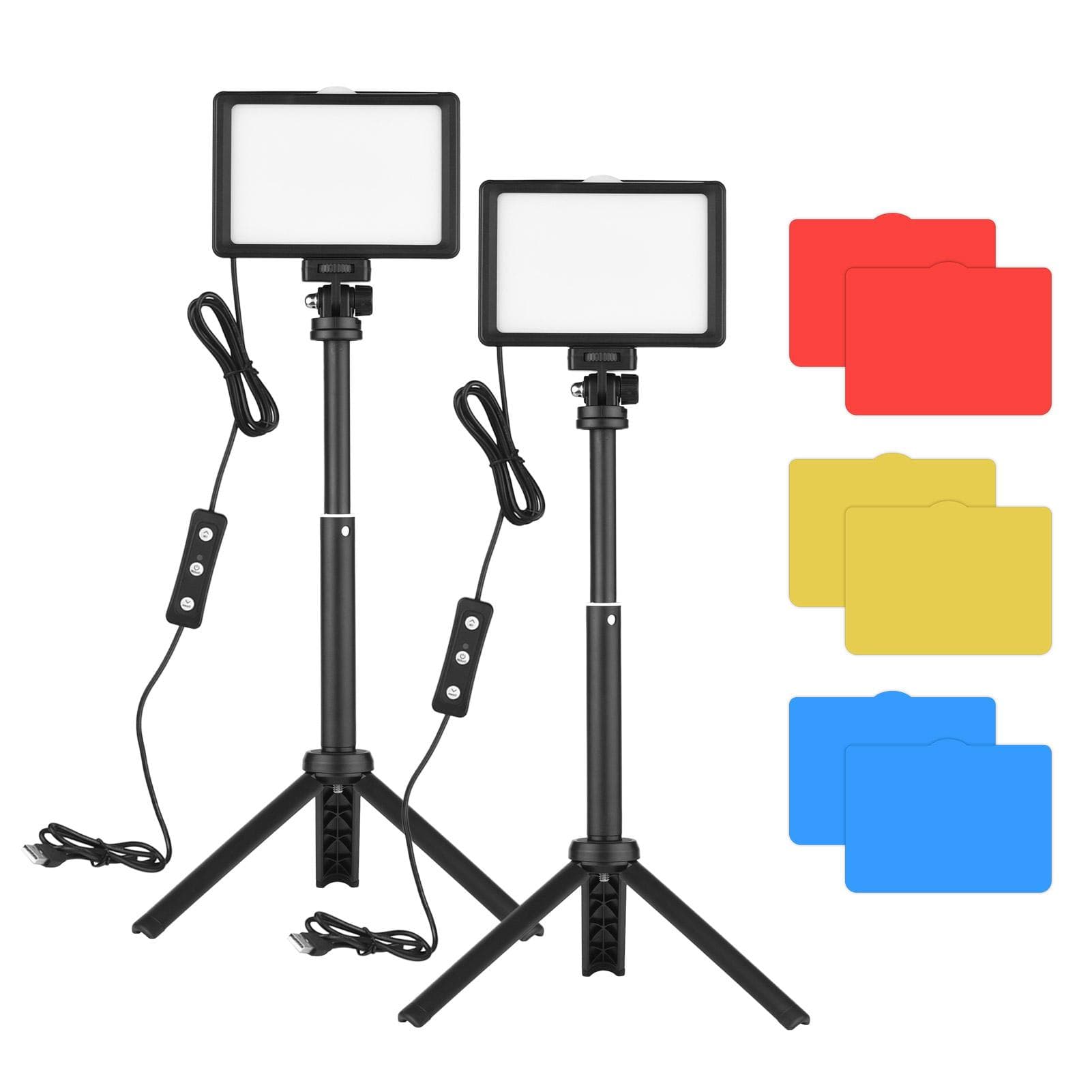 Andoer USB Video Conference Lighting Kit with 2 * LED Video Lights 5600K Dimmable + 2 * Desktop