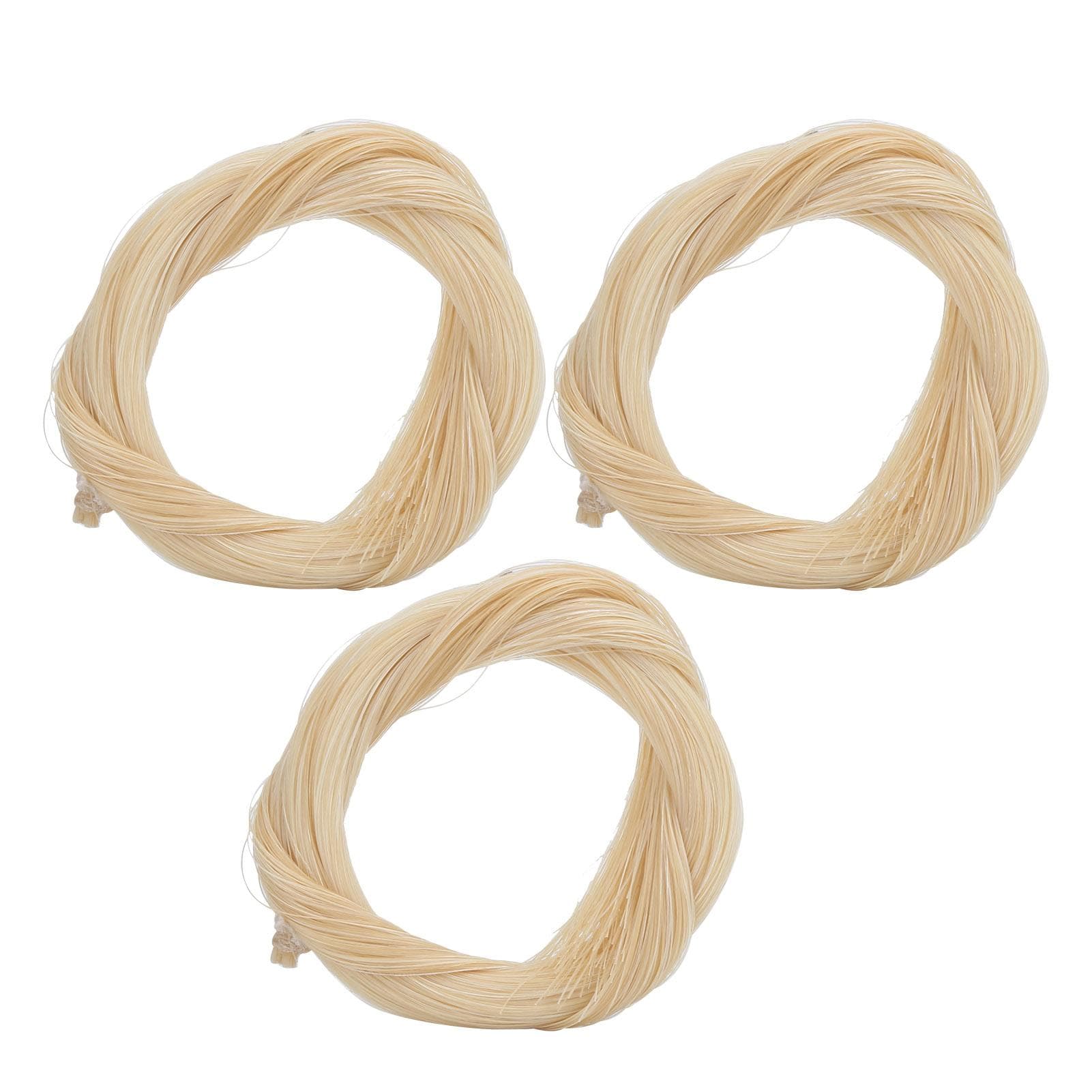3Pcs Horse Hair for Violin Natural White Replacement Musical Accessories for Viola/Cello