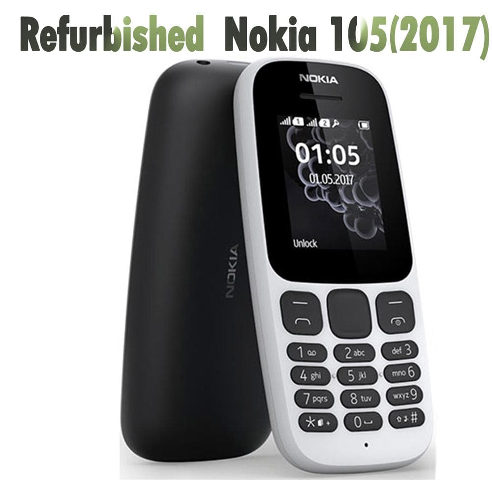 Refurbished Nokia Original Nokia 105 (2017) Mobile Phone With 1/2 SIM Single SIM Simple Set black