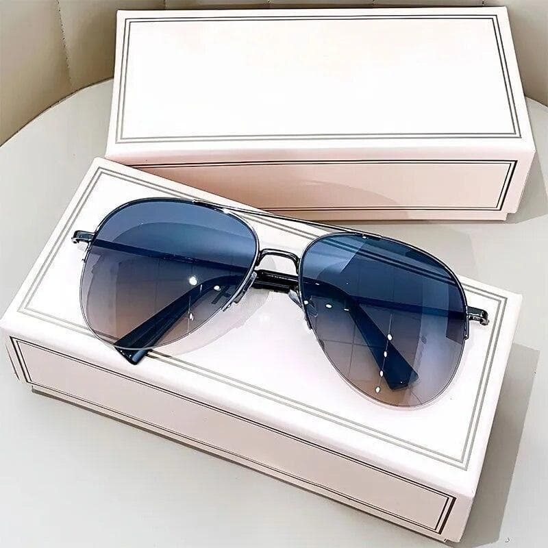 Sunglasses Men's Driving Pilot Sun Glasses Brand Designer Male UV400 Outdoor Fishing Eyewear Classic Aviation Travel Eyeglasses blue
