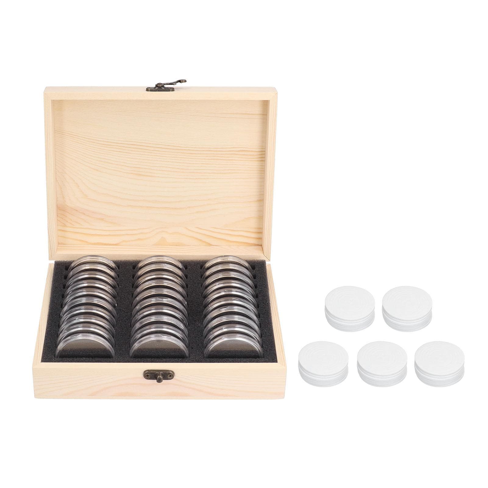 30 Grid Commemorative Coin Protection Box Retro Coin Collection Box for Bedroom Office Home