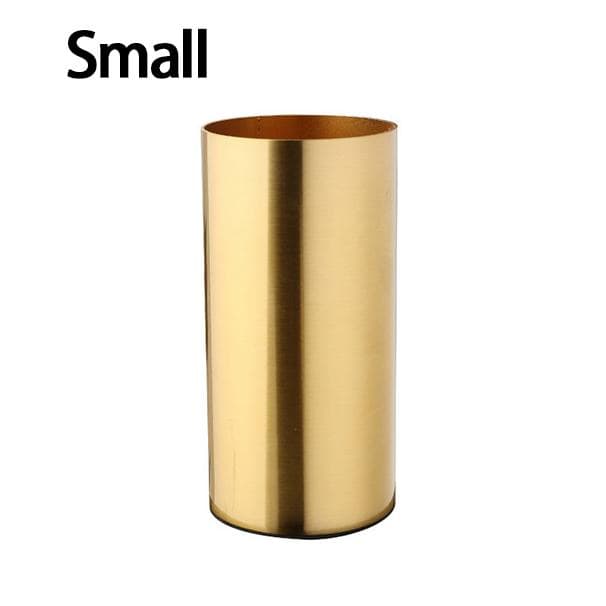 Modern Simple Straight Vase Living Room Desktop Flower Apparatus Electroplated Metal Flower Golden Nordic Decorations Ornaments Small gold