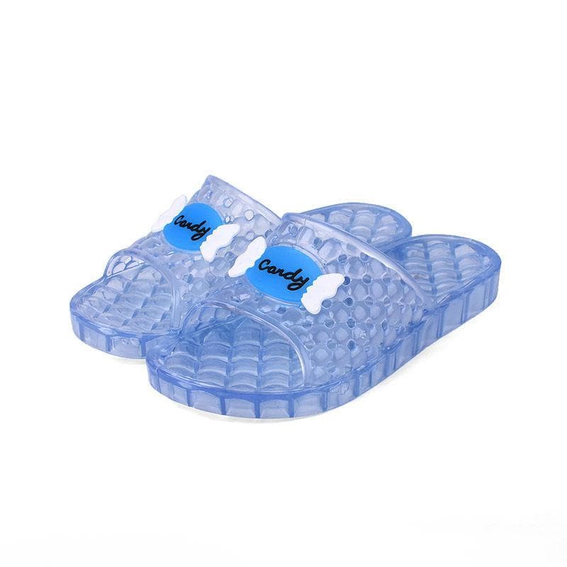 Women Candy Color Jelly Slippers Flip Flops Sandals Jelly Indoor Transparent Crystal Slippers 36