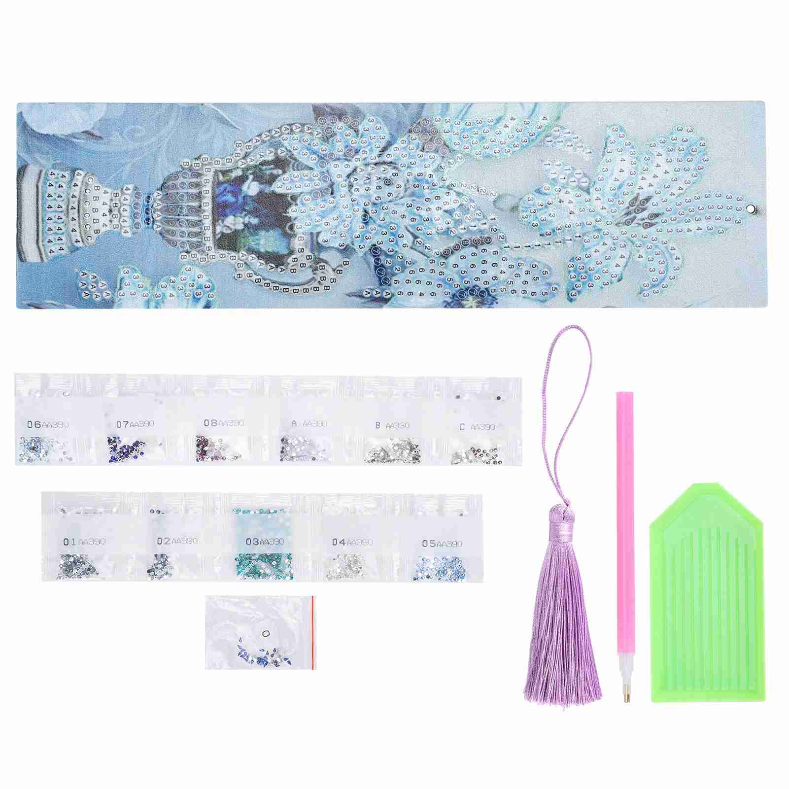 DIY Diamond Painting Bookmarks with Tassel Crafts Gift for Home Office School UseAA390?Vase