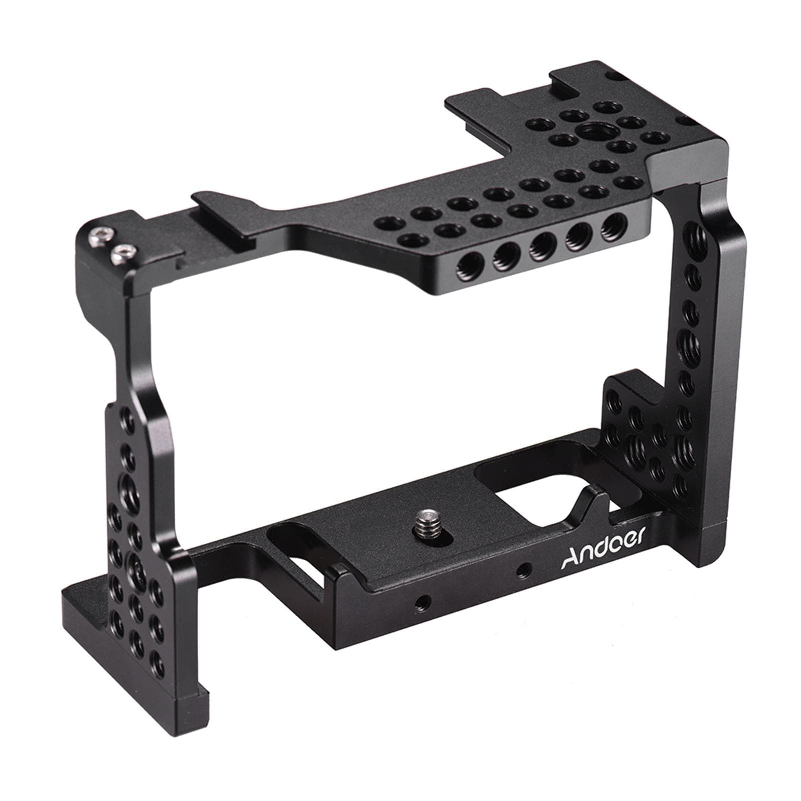Andoer Camera Cage Video Film Movie Making Stabilizer Aluminum Alloy 1/4 Inch Screw with Cold Shoe Camera Cage black
