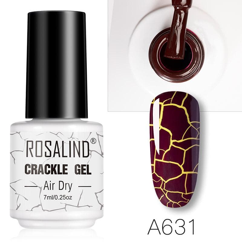 ROSALIND Whit Glass Bottle Crack Gel Nail Polish Air Dry Nail Polish Fashion Nail Art Design