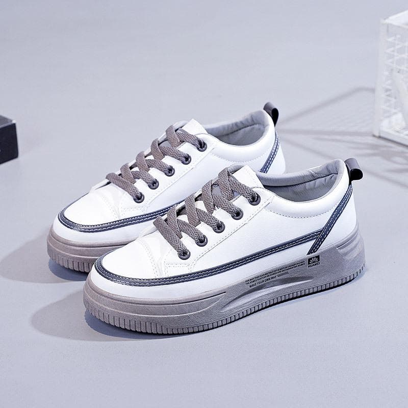 Korean Version of Small White Shoes Women's Tide Spring and Autumn New Breathable Student Running Board Shoes Thick-soled Casual Shoes 40