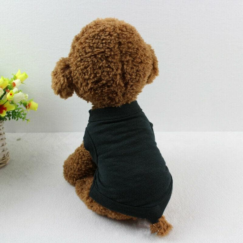 Plain Cotton Cat Dog Clothes Summer Small Medium Dogs Vest Pet T-shirt Clothing Solid Color Pet Vest XS black