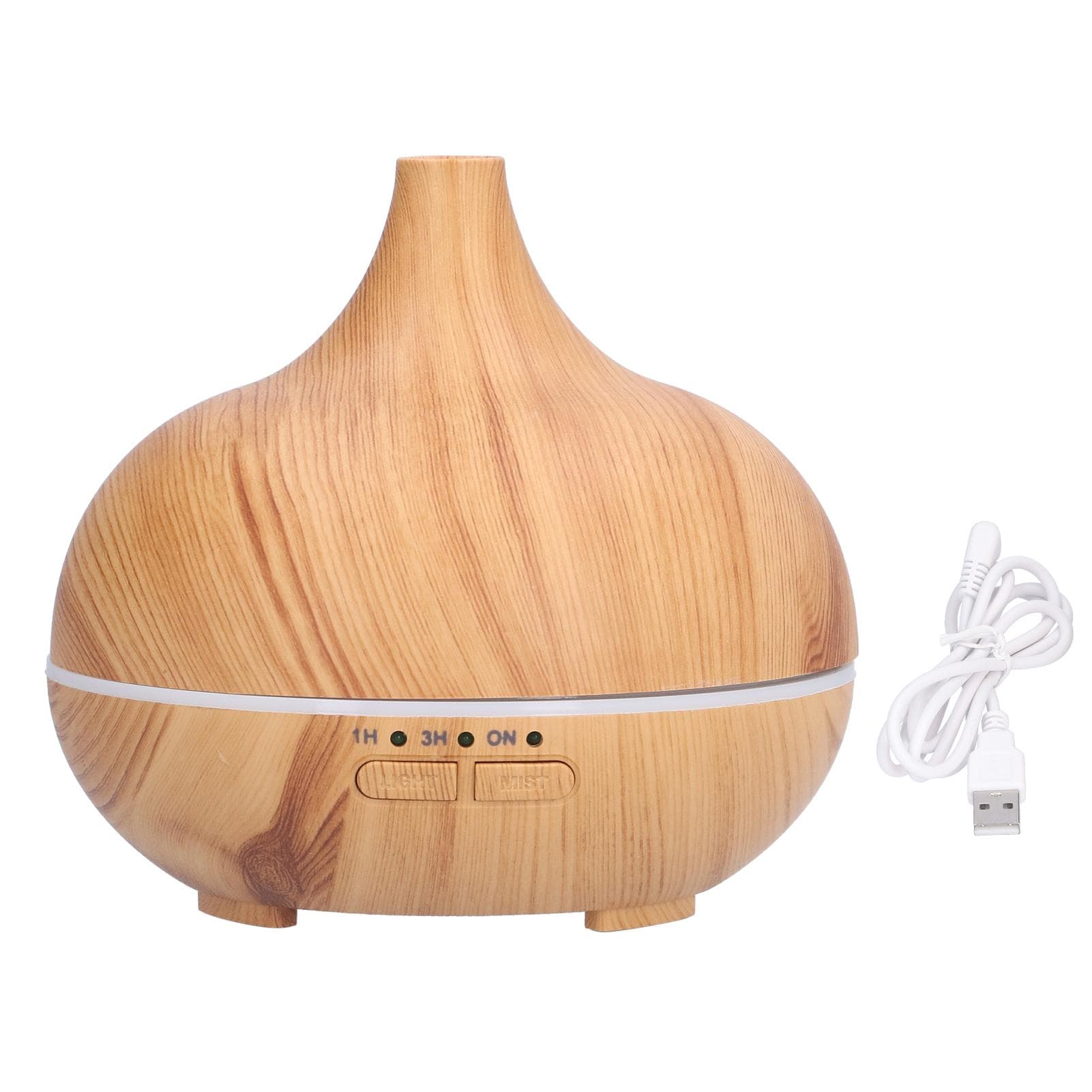 150ml Wood Grain Aromatherapy Diffuser USB Essential Oil Diffuser Cool Mist Night Light Humidifier