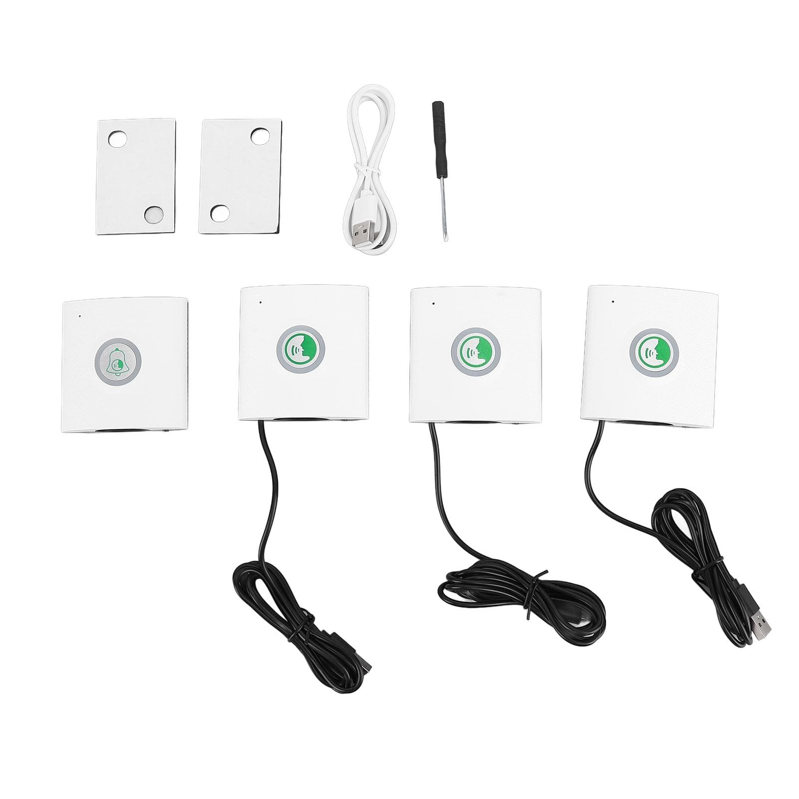 Full Duplex Wireless Intercom Doorbell Kit with 3 Receivers 100m Long Range Loud 2 Way Voice