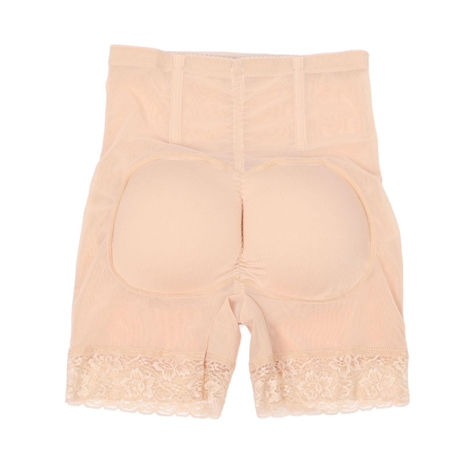 Womens Padded Butt Lift Panties Breathable High Waist Lace Bottom Belly Control Panties Skin Color
