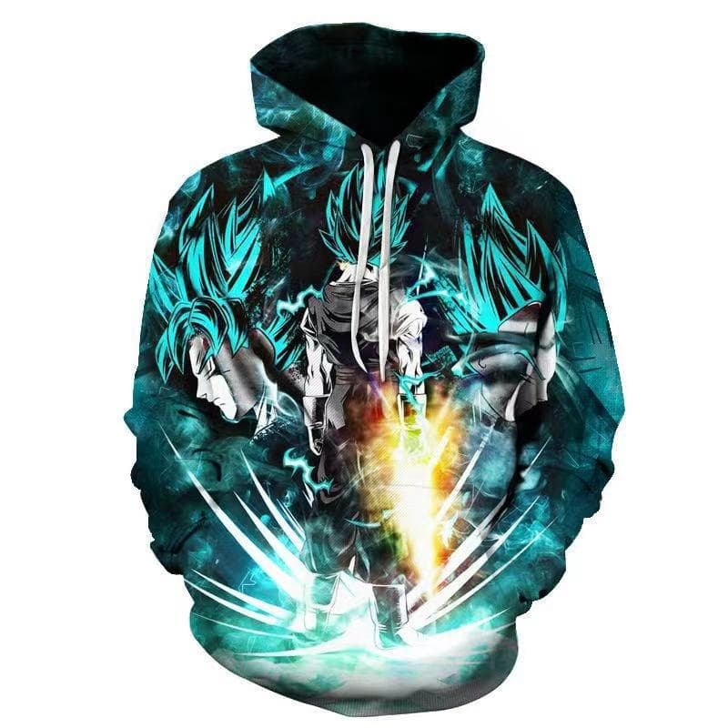 2024 National Trend Hip-Hop Hooded Sweatshirt Men's Dragon Ball Battle Suit 3D Printing Product Hoodie Sports Sweatshirt M