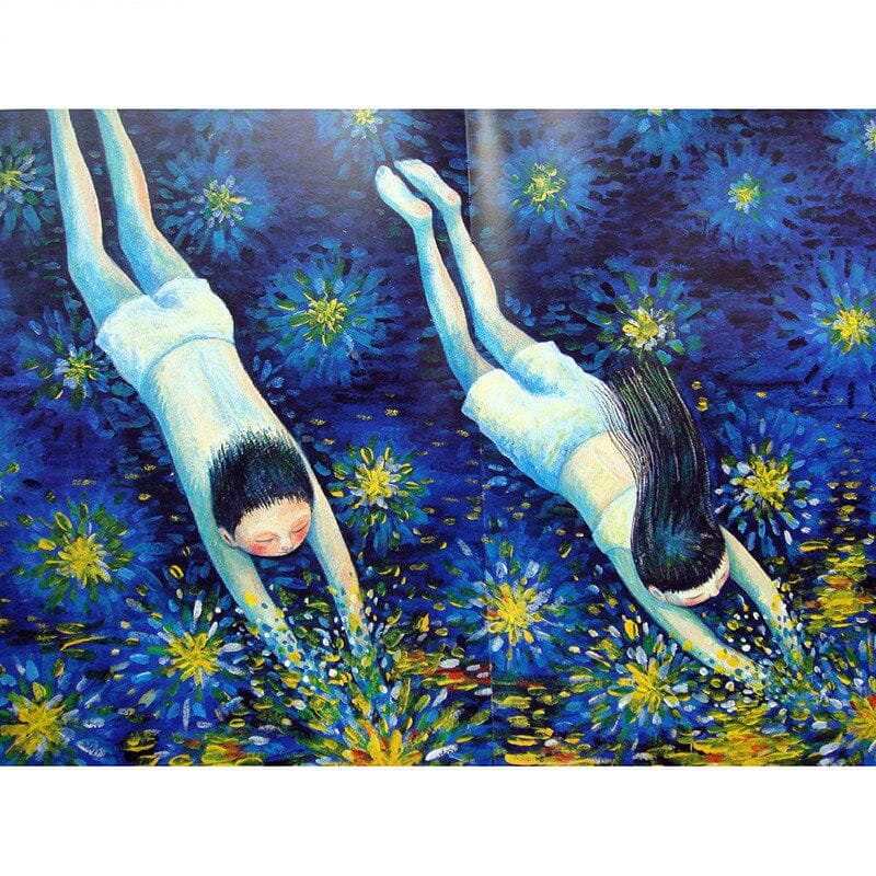 Diamond Painting Cross Stitch Full Round Drill Sleepwalking sky Diamond Embroidery 20X30CM