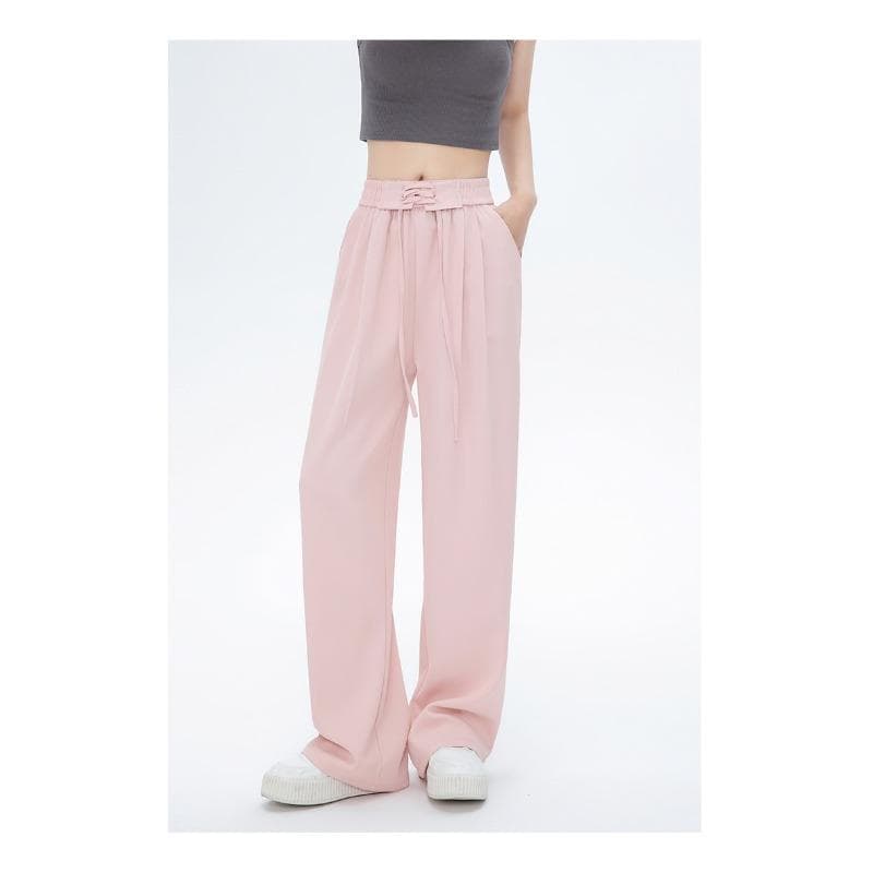New Ant Waist Wide-leg Suit Pants Straight Loose Draping High Waist Casual and Versatile Slim Floor-moving Women's Pants XXL