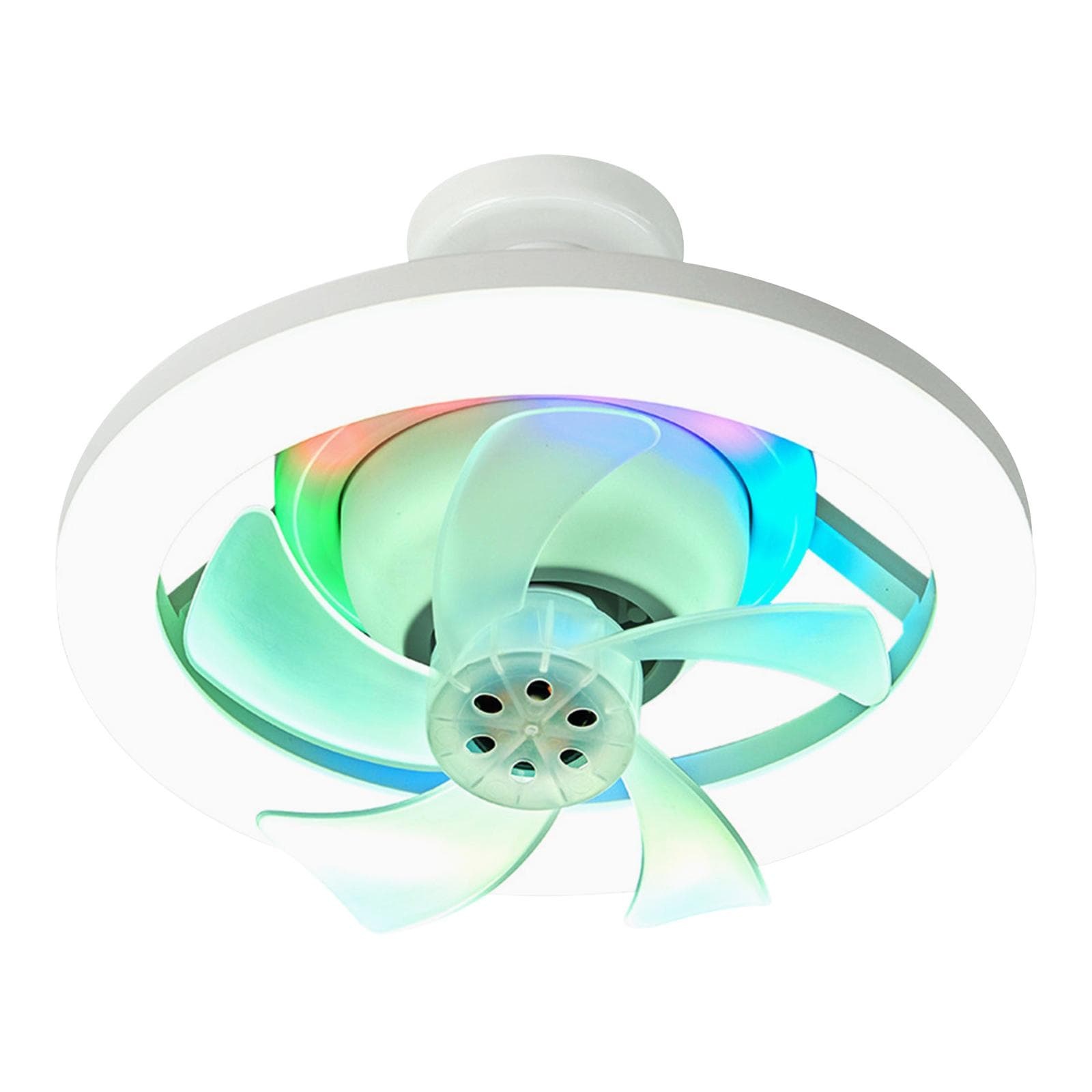 Fan Lamp E27 Lamp Head Remote Controlled Three-color Infinitely Dimmable RGB Dimmable LED Lights white