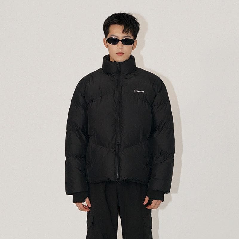 Men's Cotton-padded Jackets, Winter Korean Style Loose Short Thickened Cotton-padded Jackets, Boys' Cotton-padded Jackets 2XL black