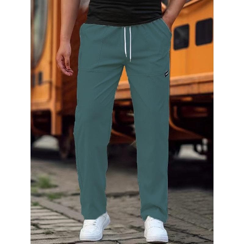 Men's Straight Jogging Pants, Casual Waist Drawstring Thin Sweatpants Spring And Summer L blue