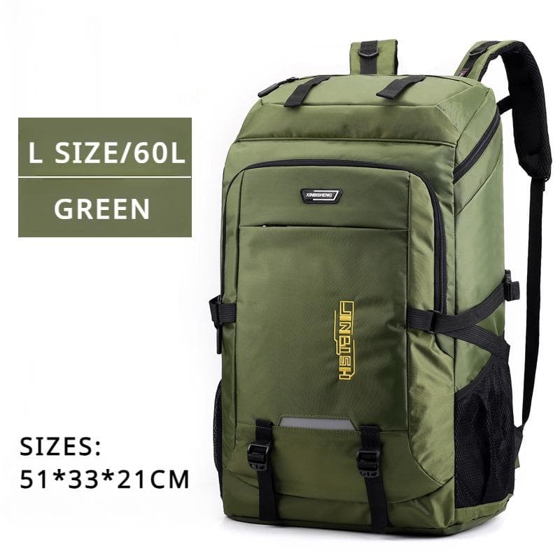 Classic Popular 60L/80L Large Capacity Travel Backpacks Unisex Camping Bag Outdoor Wear-resistent Mountaineering Bag College Student Sports School Bag L green