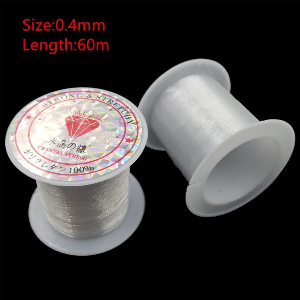 0.2-0.8mm 1Roll DIY Beaded Transparent Nylon Manual Cord Crystal Rope No Elasticity Line For Bracelet Making Fishing Line Supply 0.4mm