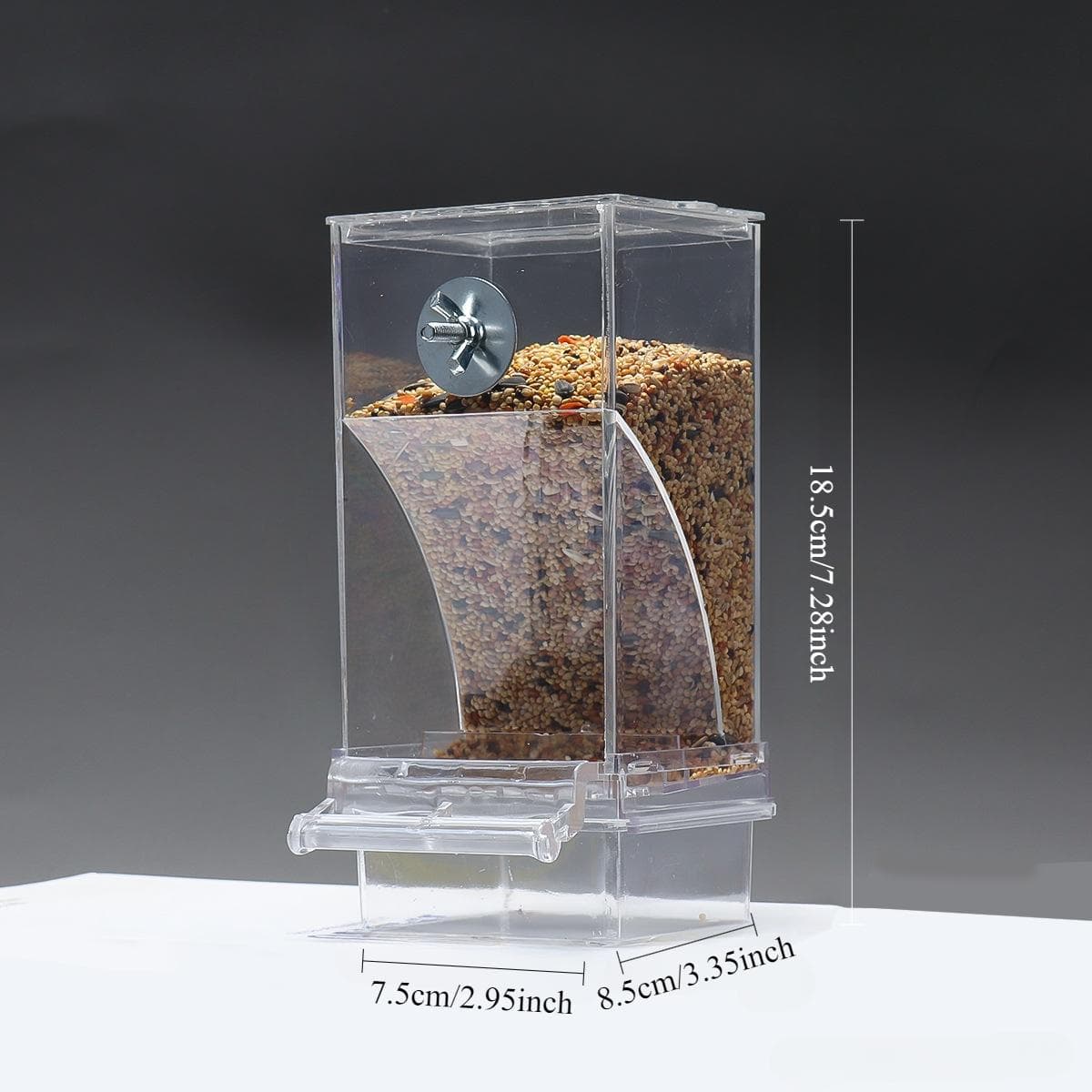 Acrylic No Mess Bird Feeders Automatic Parrot Feeder Drinker Food Container For Perch Budgerigar Parakeets Bird Cage Accessories transparent