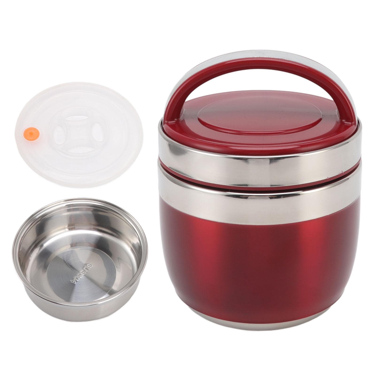 1.2L Thermal Lunch Box Bento Box Set 304 Stainless Steel for Kids Teens Adults Insulated Lunch L(for 6.5-9kg) red