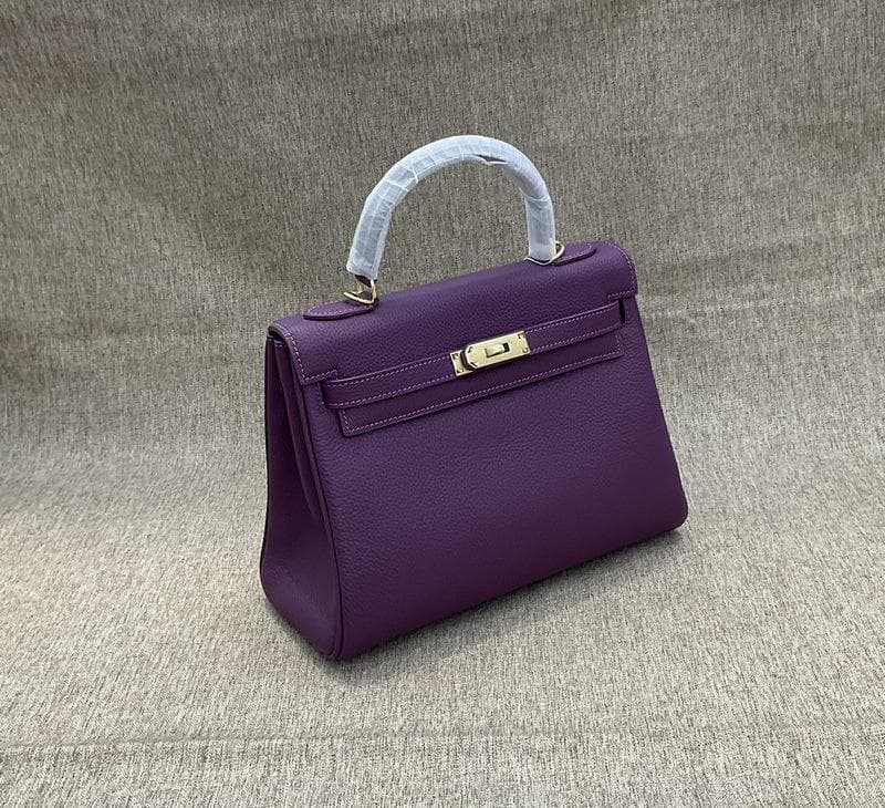 New Top Layer Cowhide TOGO Leather 2528 Women's Backpack With Shoulder Strap Hand-held Single Shoulder Diagonal Cross Women's Trendy Bag 25x10x18cm purple