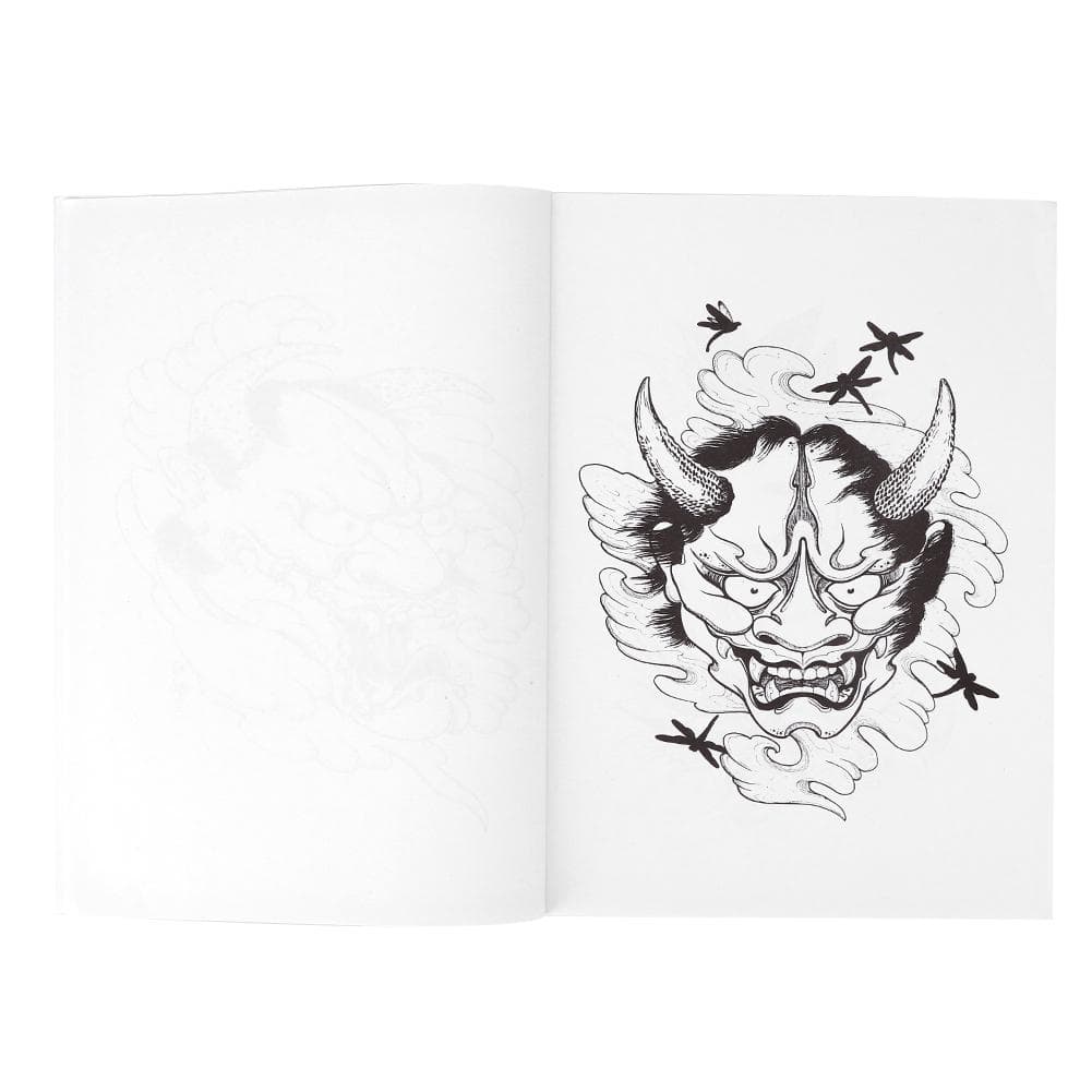 Professional Hannya Pattern Tattoo Book Body Tattoo Practice Template Book Accessory
